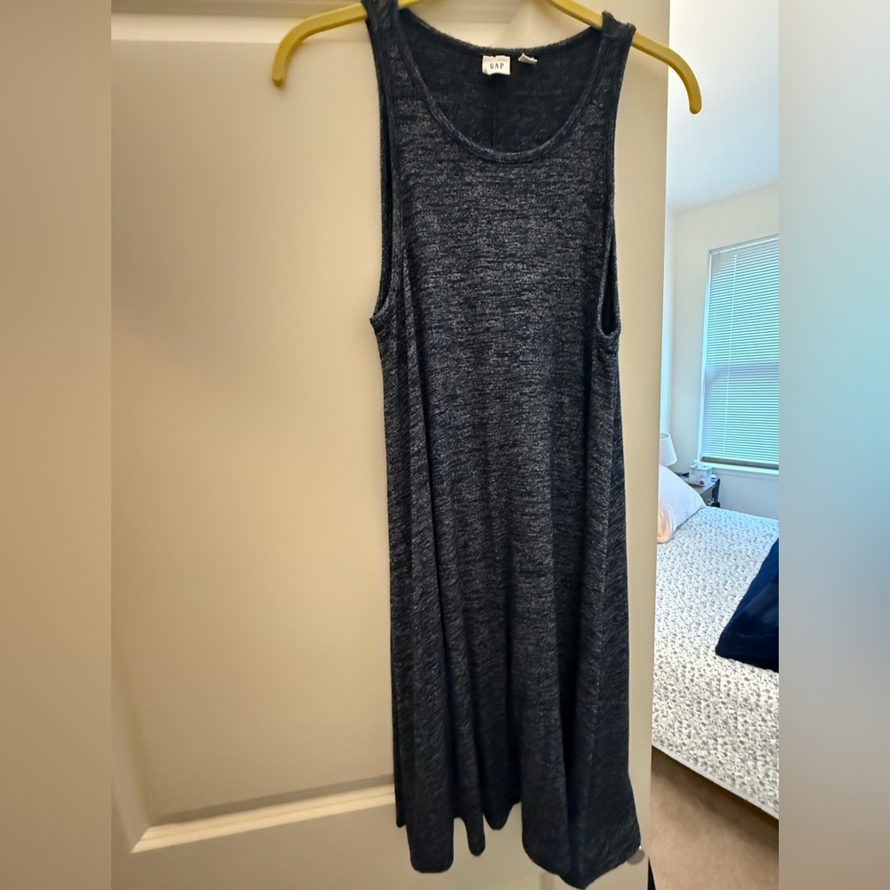 GAP Gray Sleeveless Crew Neck Maxi Sundress